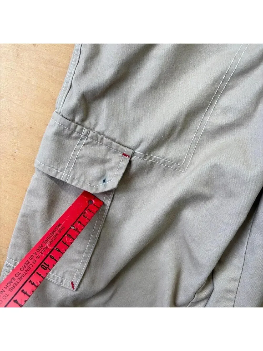 True Religion Men Size 29x31 Cargo Stitched Pants Straight Leg Tan RN#112790!